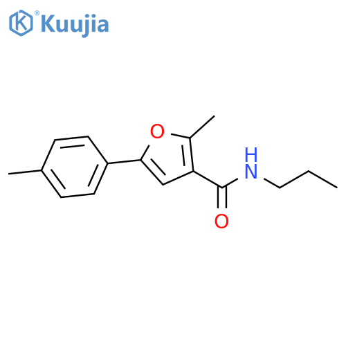 2-methyl-5-(4-methylphenyl)-N-propylfuran-3-carboxamide structure