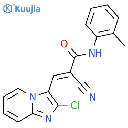 3-{2-chloroimidazo[1,2-a]pyridin-3-yl}-2-cyano-N-(2-methylphenyl)prop-2-enamide structure