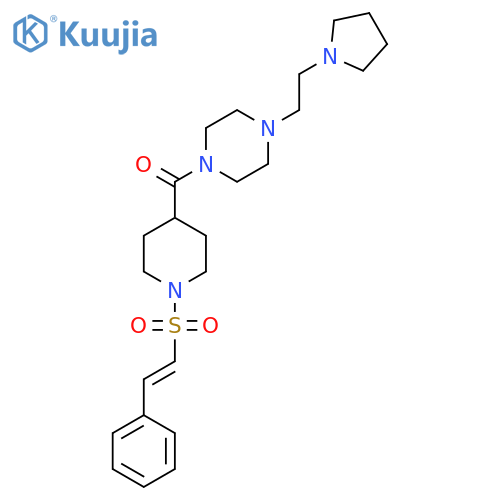 1-[1-(2-Phenylethenesulfonyl)piperidine-4-carbonyl]-4-[2-(pyrrolidin-1-yl)ethyl]piperazine structure