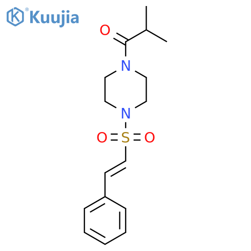 2-Methyl-1-[4-(2-phenylethenesulfonyl)piperazin-1-yl]propan-1-one structure