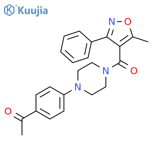 1-(4-(4-(5-Methyl-3-phenylisoxazole-4-carbonyl)piperazin-1-yl)phenyl)ethanone structure