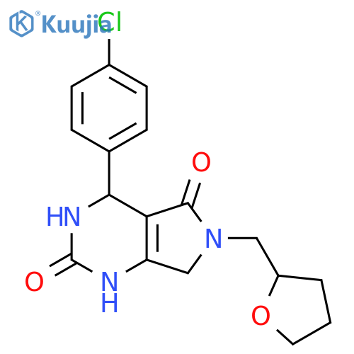 4-(4-chlorophenyl)-6-(oxolan-2-yl)methyl-1H,2H,3H,4H,5H,6H,7H-pyrrolo3,4-dpyrimidine-2,5-dione structure