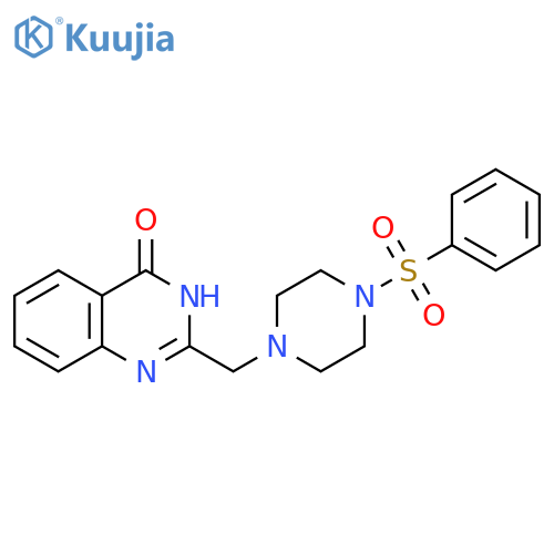 2-{[4-(Benzenesulfonyl)piperazin-1-yl]methyl}-3,4-dihydroquinazolin-4-one structure