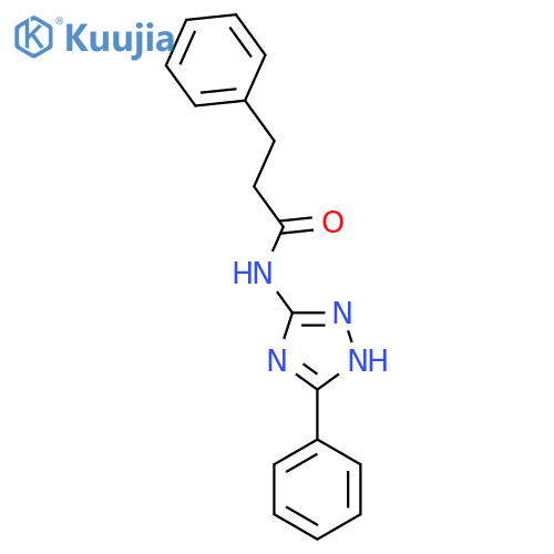 3-phenyl-N-(3-phenyl-1H-1,2,4-triazol-5-yl)propanamide structure