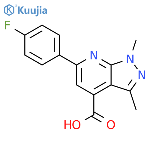 1H-Pyrazolo[3,4-b]pyridine-4-carboxylic acid, 6-(4-fluorophenyl)-1,3-dimethyl- structure