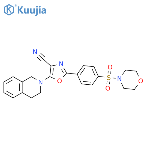 2-4-(morpholine-4-sulfonyl)phenyl-5-(1,2,3,4-tetrahydroisoquinolin-2-yl)-1,3-oxazole-4-carbonitrile structure