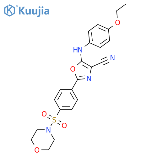 5-(4-ethoxyphenyl)amino-2-4-(morpholine-4-sulfonyl)phenyl-1,3-oxazole-4-carbonitrile structure