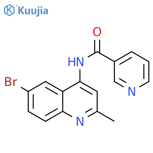 N-(6-bromo-2-methylquinolin-4-yl)pyridine-3-carboxamide structure
