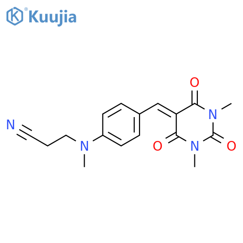 3-({4-(1,3-dimethyl-2,4,6-trioxo-1,3-diazinan-5-ylidene)methylphenyl}(methyl)amino)propanenitrile structure