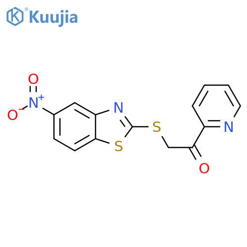 2-(5-nitro-1,3-benzothiazol-2-yl)sulfanyl-1-(pyridin-2-yl)ethan-1-one structure