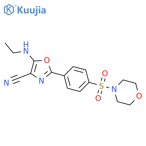 5-(ethylamino)-2-4-(morpholine-4-sulfonyl)phenyl-1,3-oxazole-4-carbonitrile structure