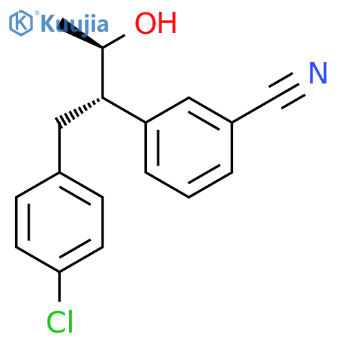 Benzonitrile, 3-[(1S,2R)-1-[(4-chlorophenyl)methyl]-2-hydroxypropyl]- structure