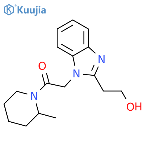 2-2-(2-hydroxyethyl)-1H-1,3-benzodiazol-1-yl-1-(2-methylpiperidin-1-yl)ethan-1-one structure