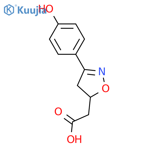 2-(3-(4-Hydroxyphenyl)-4,5-dihydroisoxazol-5-yl)acetic acid structure