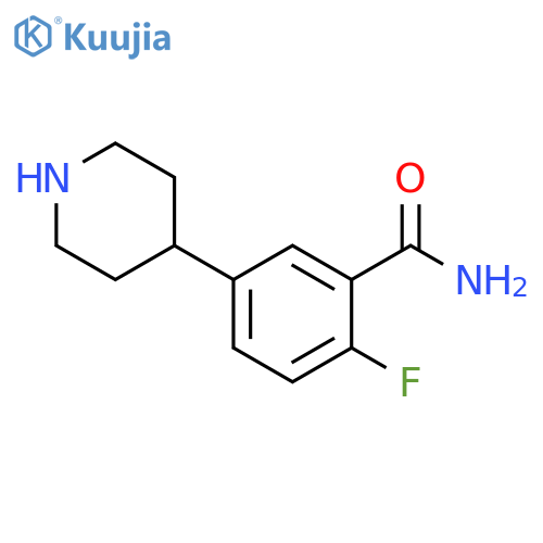 2-Fluoro-5-(4-piperidinyl)benzamide structure