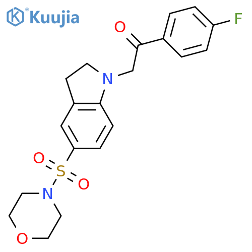 2-(4-fluorophenyl)-1-5-(morpholine-4-sulfonyl)-2,3-dihydro-1H-indol-1-ylethan-1-one structure