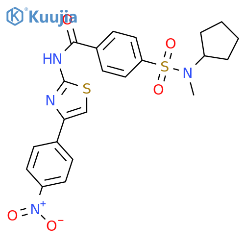 4-cyclopentyl(methyl)sulfamoyl-N-4-(4-nitrophenyl)-1,3-thiazol-2-ylbenzamide structure