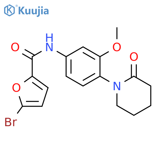 5-bromo-N-3-methoxy-4-(2-oxopiperidin-1-yl)phenylfuran-2-carboxamide structure