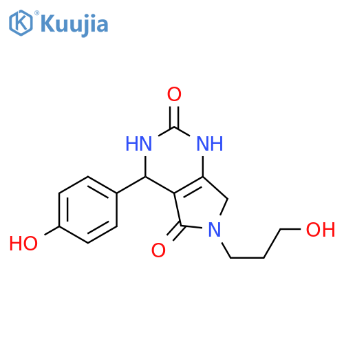 4-(4-hydroxyphenyl)-6-(3-hydroxypropyl)-1H,2H,3H,4H,5H,6H,7H-pyrrolo3,4-dpyrimidine-2,5-dione structure