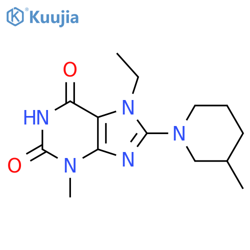 7-ethyl-3-methyl-8-(3-methylpiperidin-1-yl)-2,3,6,7-tetrahydro-1H-purine-2,6-dione structure