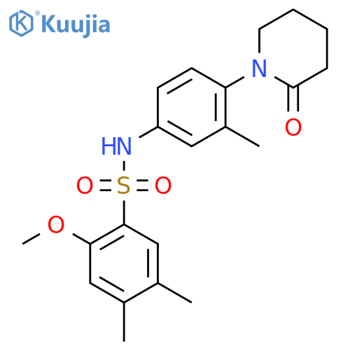 2-methoxy-4,5-dimethyl-N-3-methyl-4-(2-oxopiperidin-1-yl)phenylbenzene-1-sulfonamide structure