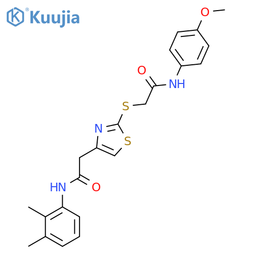 2-(4-{(2,3-dimethylphenyl)carbamoylmethyl}-1,3-thiazol-2-yl)sulfanyl-N-(4-methoxyphenyl)acetamide structure