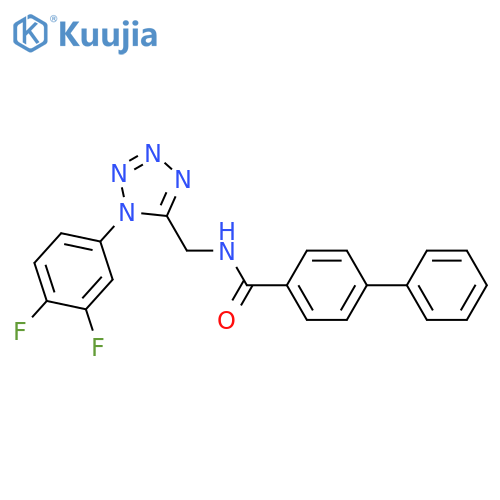 N-{1-(3,4-difluorophenyl)-1H-1,2,3,4-tetrazol-5-ylmethyl}-1,1'-biphenyl-4-carboxamide structure
