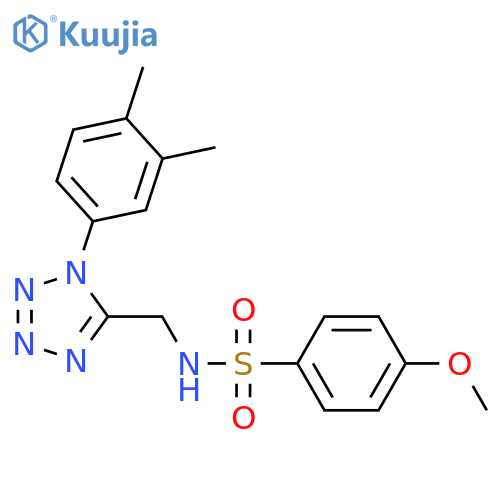 N-{1-(3,4-dimethylphenyl)-1H-1,2,3,4-tetrazol-5-ylmethyl}-4-methoxybenzene-1-sulfonamide structure
