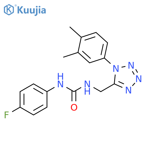 3-{1-(3,4-dimethylphenyl)-1H-1,2,3,4-tetrazol-5-ylmethyl}-1-(4-fluorophenyl)urea structure