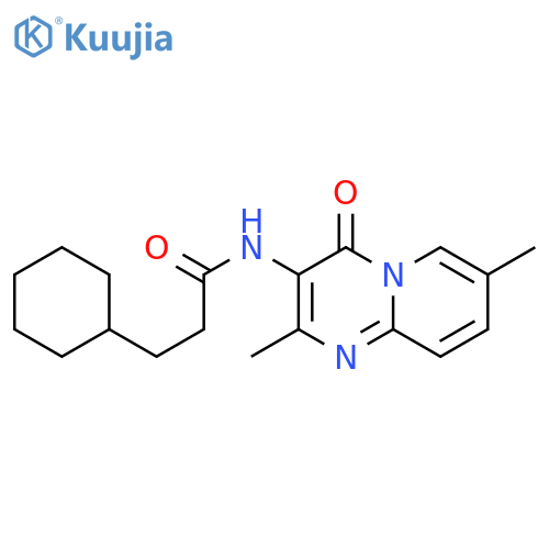 3-cyclohexyl-N-{2,7-dimethyl-4-oxo-4H-pyrido1,2-apyrimidin-3-yl}propanamide structure