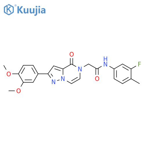 2-2-(3,4-dimethoxyphenyl)-4-oxo-4H,5H-pyrazolo1,5-apyrazin-5-yl-N-(3-fluoro-4-methylphenyl)acetamide structure