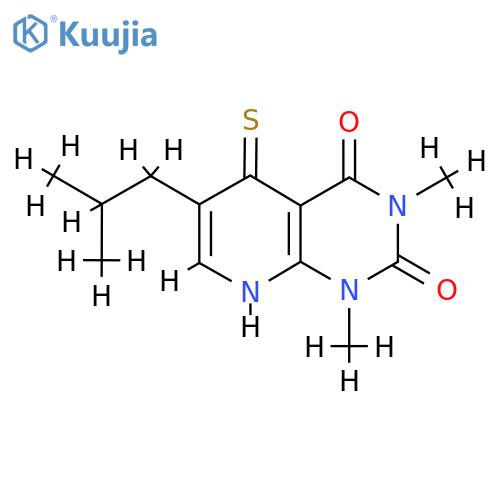 1,3-dimethyl-6-(2-methylpropyl)-5-sulfanyl-1H,2H,3H,4H-pyrido2,3-dpyrimidine-2,4-dione structure