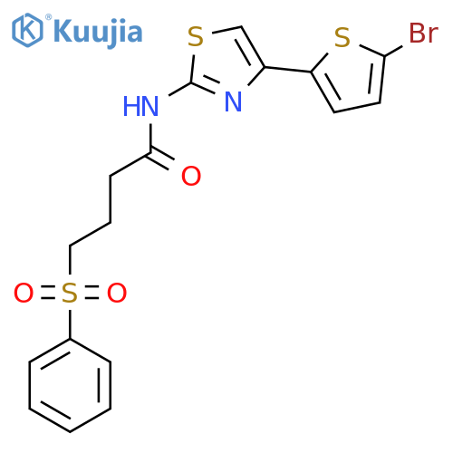 4-(benzenesulfonyl)-N-4-(5-bromothiophen-2-yl)-1,3-thiazol-2-ylbutanamide structure