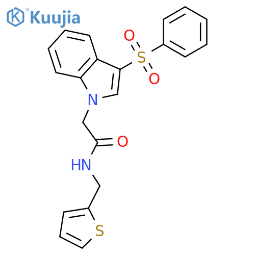 2-3-(benzenesulfonyl)-1H-indol-1-yl-N-(thiophen-2-yl)methylacetamide structure