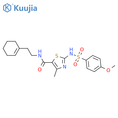 N-2-(cyclohex-1-en-1-yl)ethyl-2-(4-methoxybenzenesulfonamido)-4-methyl-1,3-thiazole-5-carboxamide structure