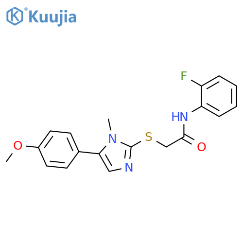 N-(2-fluorophenyl)-2-{5-(4-methoxyphenyl)-1-methyl-1H-imidazol-2-ylsulfanyl}acetamide structure
