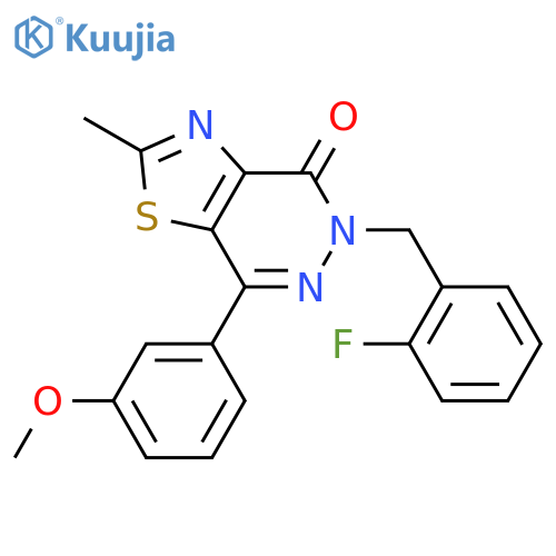 5-(2-fluorophenyl)methyl-7-(3-methoxyphenyl)-2-methyl-4H,5H-1,3thiazolo4,5-dpyridazin-4-one structure