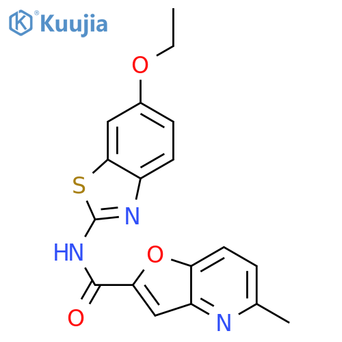 N-(6-ethoxy-1,3-benzothiazol-2-yl)-5-methylfuro3,2-bpyridine-2-carboxamide structure