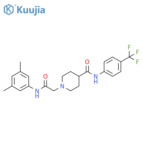 1-{(3,5-dimethylphenyl)carbamoylmethyl}-N-4-(trifluoromethyl)phenylpiperidine-4-carboxamide structure