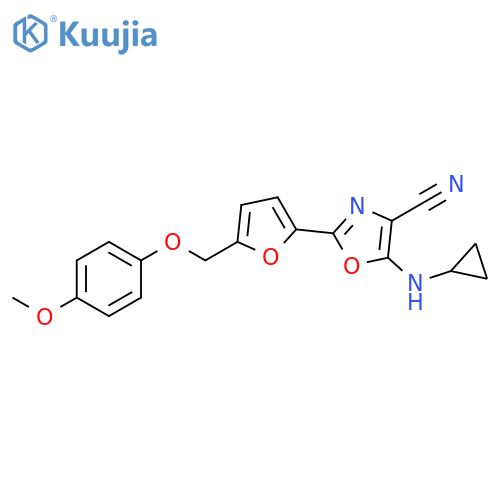 5-(cyclopropylamino)-2-{5-(4-methoxyphenoxy)methylfuran-2-yl}-1,3-oxazole-4-carbonitrile structure