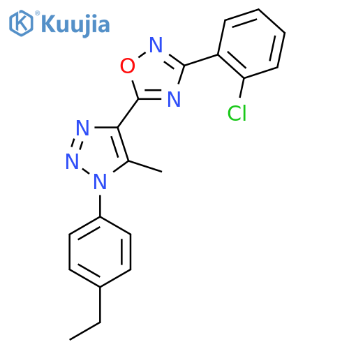 3-(2-chlorophenyl)-5-1-(4-ethylphenyl)-5-methyl-1H-1,2,3-triazol-4-yl-1,2,4-oxadiazole structure