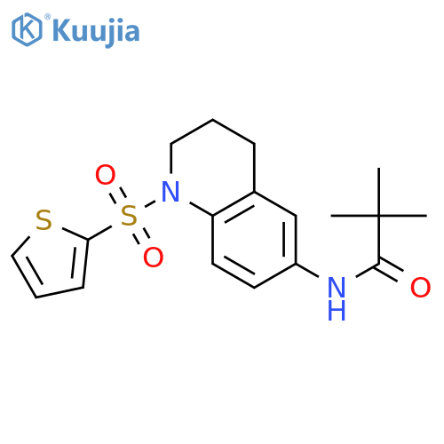 2,2-dimethyl-N-1-(thiophene-2-sulfonyl)-1,2,3,4-tetrahydroquinolin-6-ylpropanamide structure