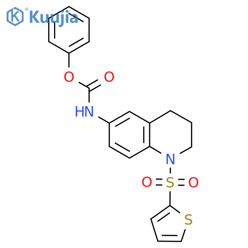 phenyl N-1-(thiophene-2-sulfonyl)-1,2,3,4-tetrahydroquinolin-6-ylcarbamate structure