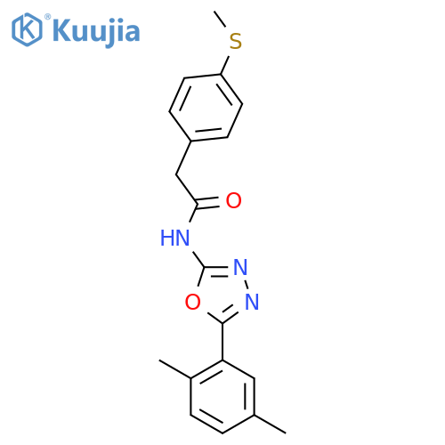 N-5-(2,5-dimethylphenyl)-1,3,4-oxadiazol-2-yl-2-4-(methylsulfanyl)phenylacetamide structure