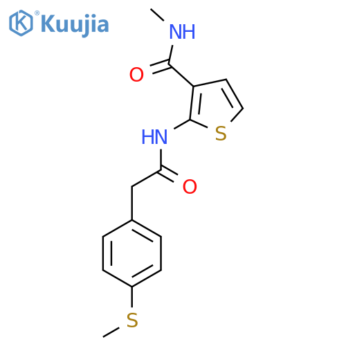 N-methyl-2-{2-4-(methylsulfanyl)phenylacetamido}thiophene-3-carboxamide structure