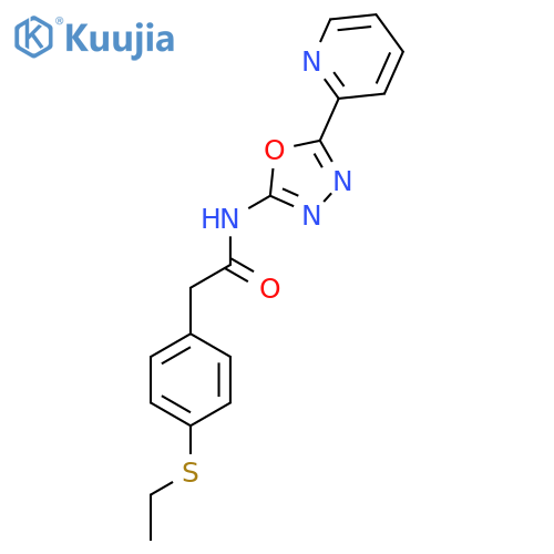 2-4-(ethylsulfanyl)phenyl-N-5-(pyridin-2-yl)-1,3,4-oxadiazol-2-ylacetamide structure