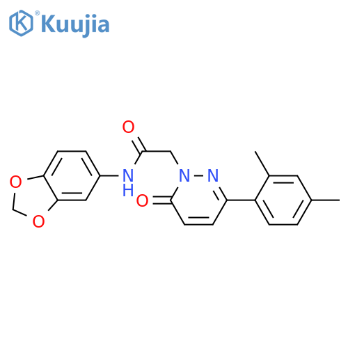 N-(2H-1,3-benzodioxol-5-yl)-2-3-(2,4-dimethylphenyl)-6-oxo-1,6-dihydropyridazin-1-ylacetamide structure