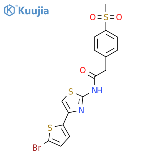 N-4-(5-bromothiophen-2-yl)-1,3-thiazol-2-yl-2-(4-methanesulfonylphenyl)acetamide structure