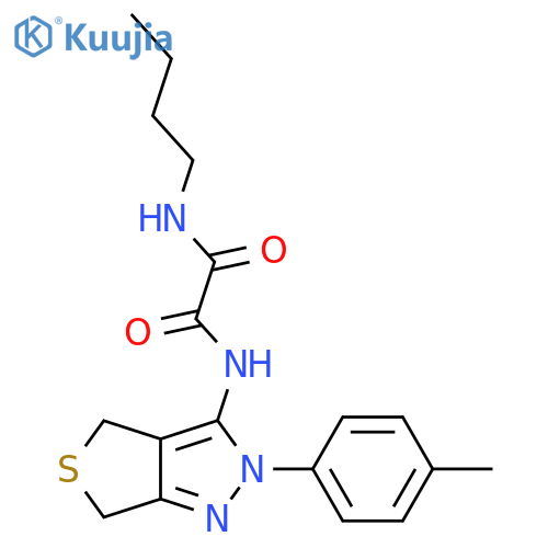 N-butyl-N'-2-(4-methylphenyl)-2H,4H,6H-thieno3,4-cpyrazol-3-ylethanediamide structure