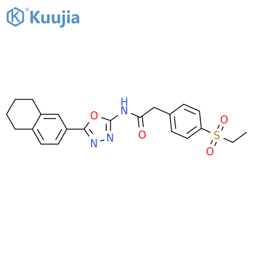 2-4-(ethanesulfonyl)phenyl-N-5-(5,6,7,8-tetrahydronaphthalen-2-yl)-1,3,4-oxadiazol-2-ylacetamide structure